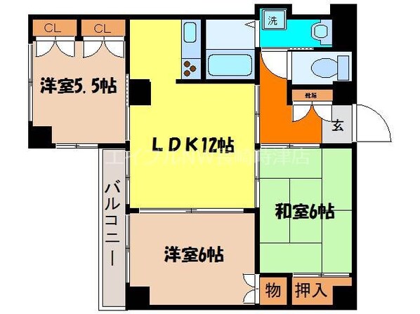 桜町駅 徒歩3分 5階の物件間取画像